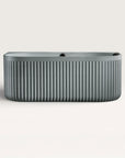 Front view of the Bellastone DORIA Back-to-wall Bath in granite-grey