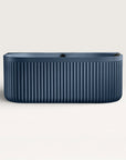 Front view of the Bellastone DORIA Back-to-wall Bath in prussian blue