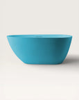 Front view of the Bellastone ARIA Freestanding Bath 1500mm in celadon-blue