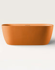 Front view of the Bellastone Linea freestanding bath in orange