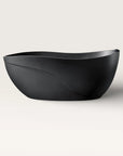 Front view of the Bellastone Soma freestanding bath in black