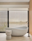 Brancusi stone composite bath in Alabaster colour