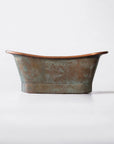 Antique Copper Bath in Hammered Vert-de-gris, side view