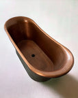 Antique Copper Bath in Hammered Vert-de-gris, ¾ view