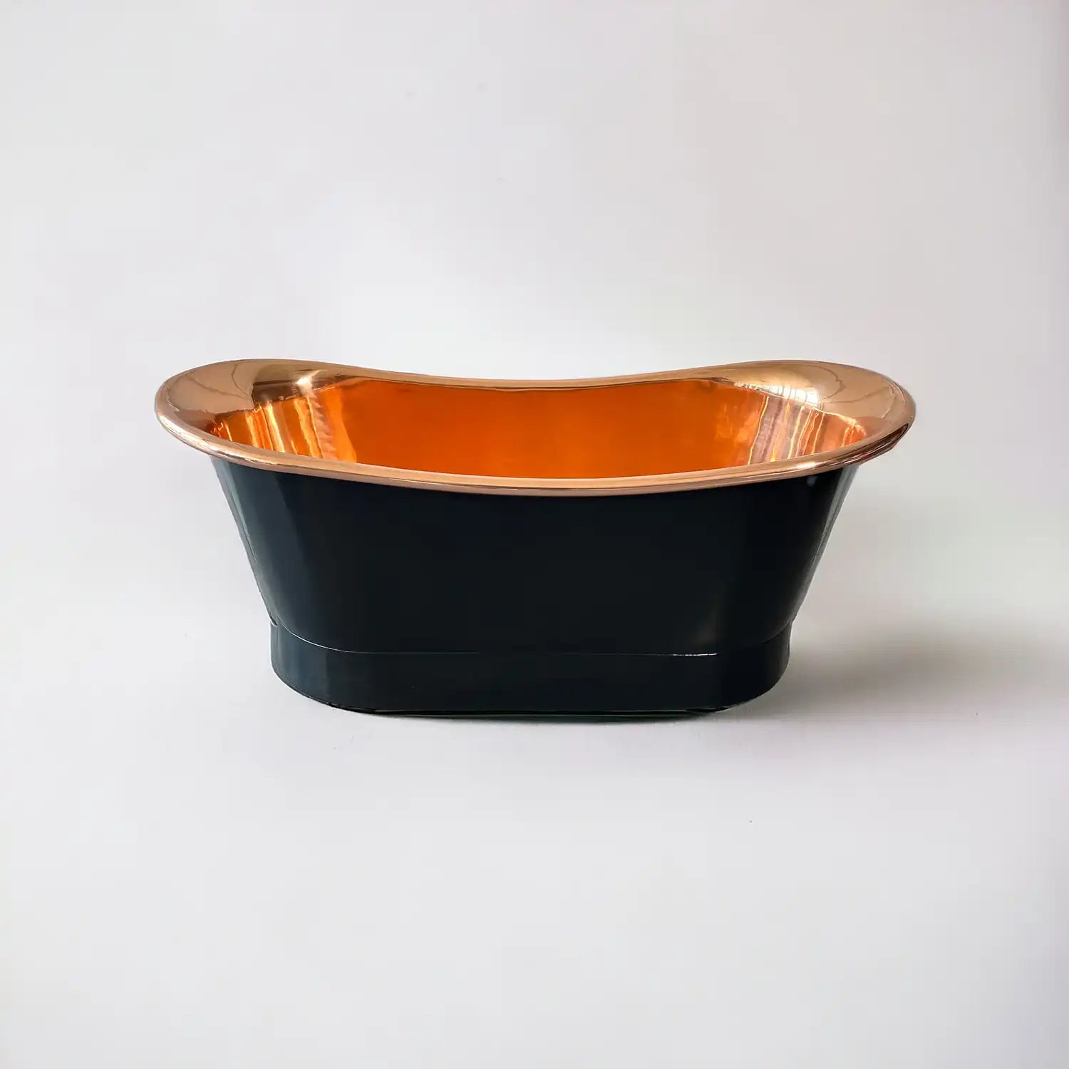 Antique Copper Bath in Matte Black, upper side view