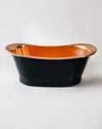 Antique Copper Bath in Matte Black, upper side view