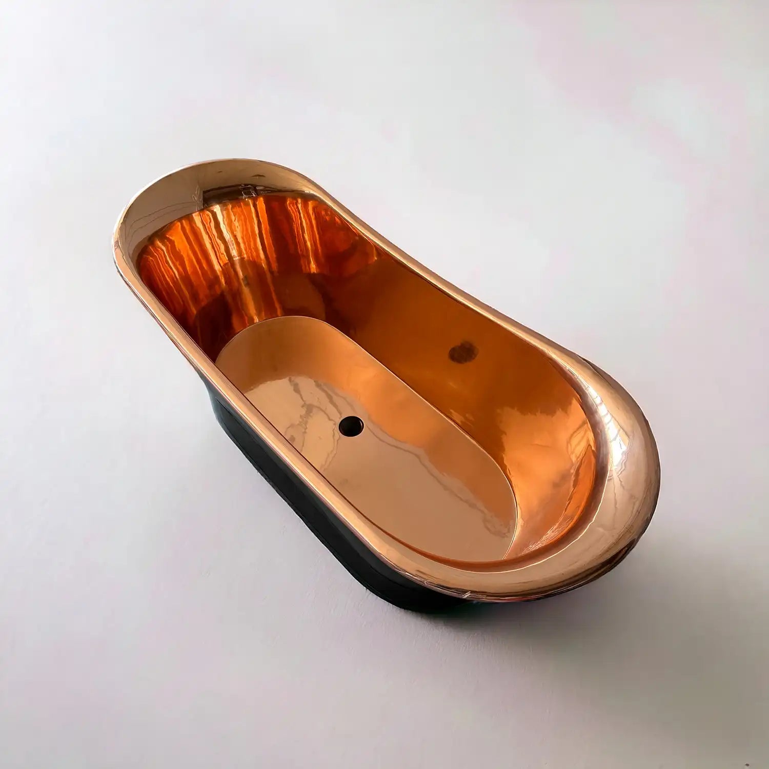 Antique Copper Bath in Matte Black, ¾ view