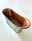 Antique Copper Bath in Vert-de-gris, ¾ view