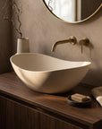 Stone composite Corona basin in Ivory