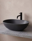 Renoir stone composite basin in black onyx colour