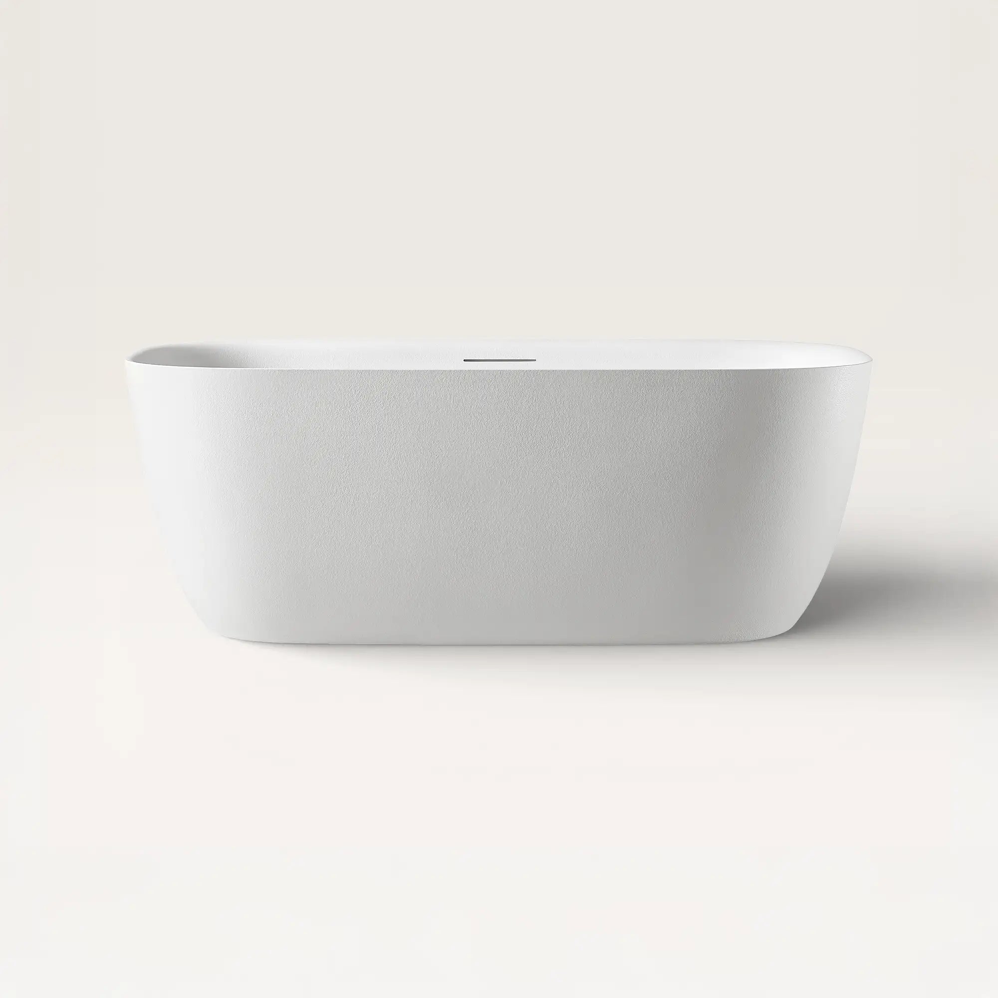 Front view of the Bellastone Linea freestanding bath in white