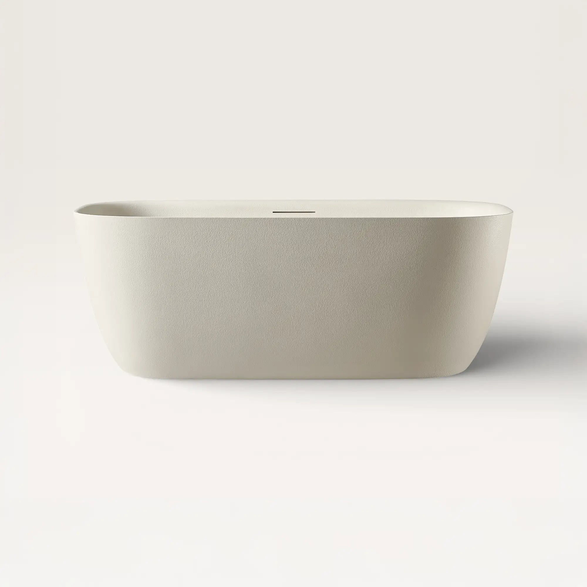 Front view of the Bellastone Linea freestanding bath in cream
