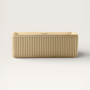 Front view of the Bellastone KOLPA Back-to-Wall Bath in caramel