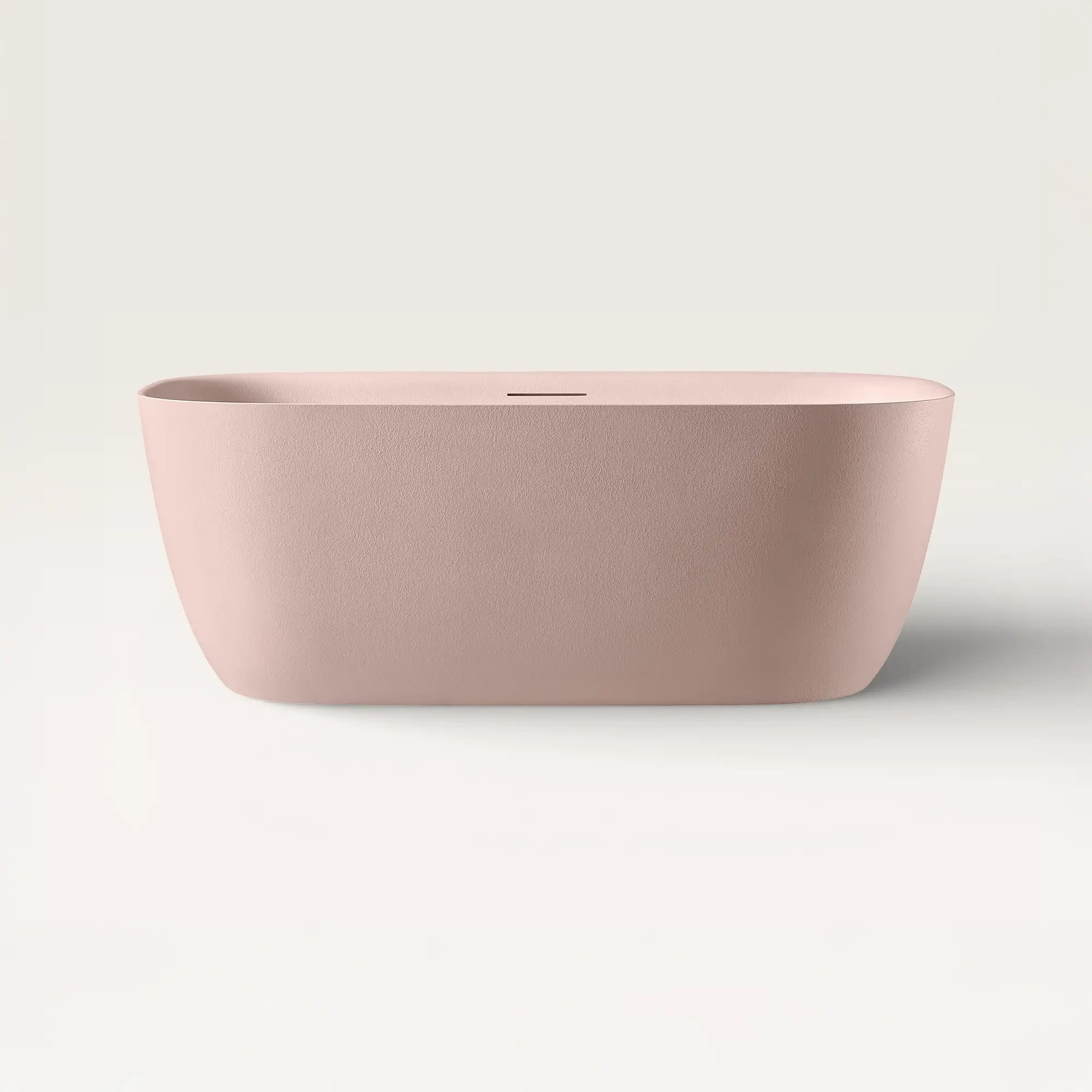 Front view of the Bellastone Linea freestanding bath in pink