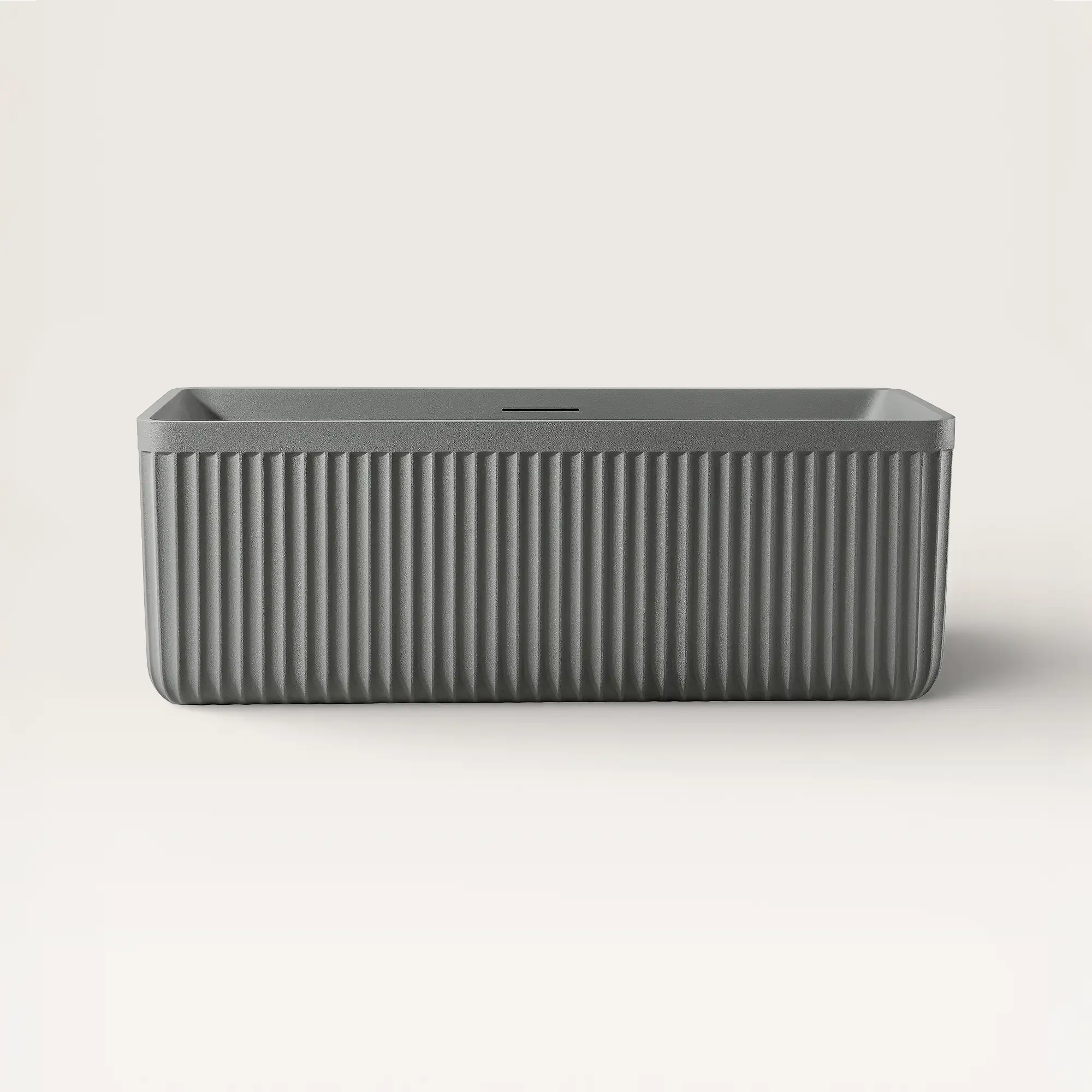 Front view of the Bellastone KOLPA Freestanding Bath in cement-grey
