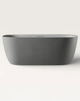 Front view of the Bellastone Linea freestanding bath in cement-grey