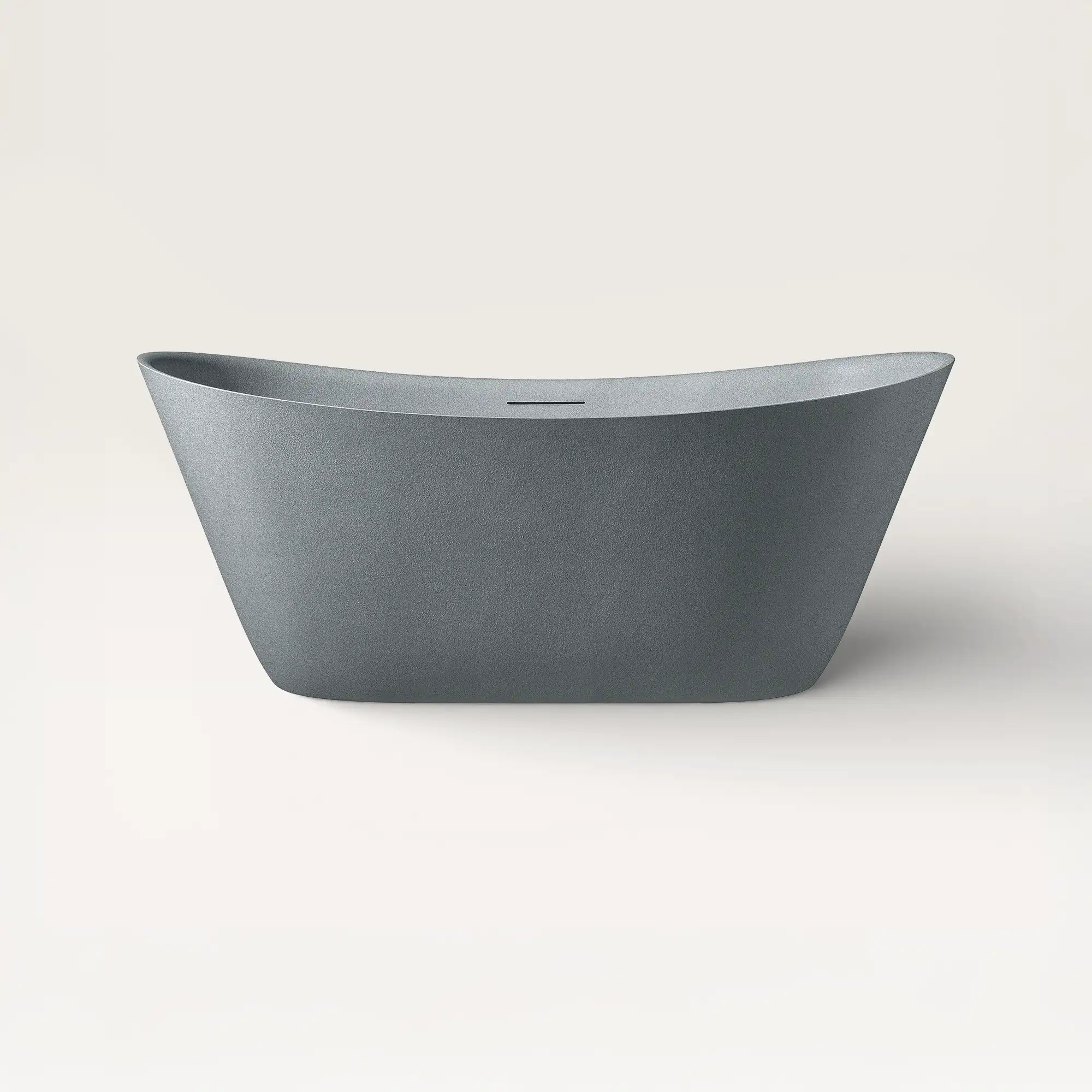 Front view of the Bellastone ARCHA Freestanding Bath in granite-grey