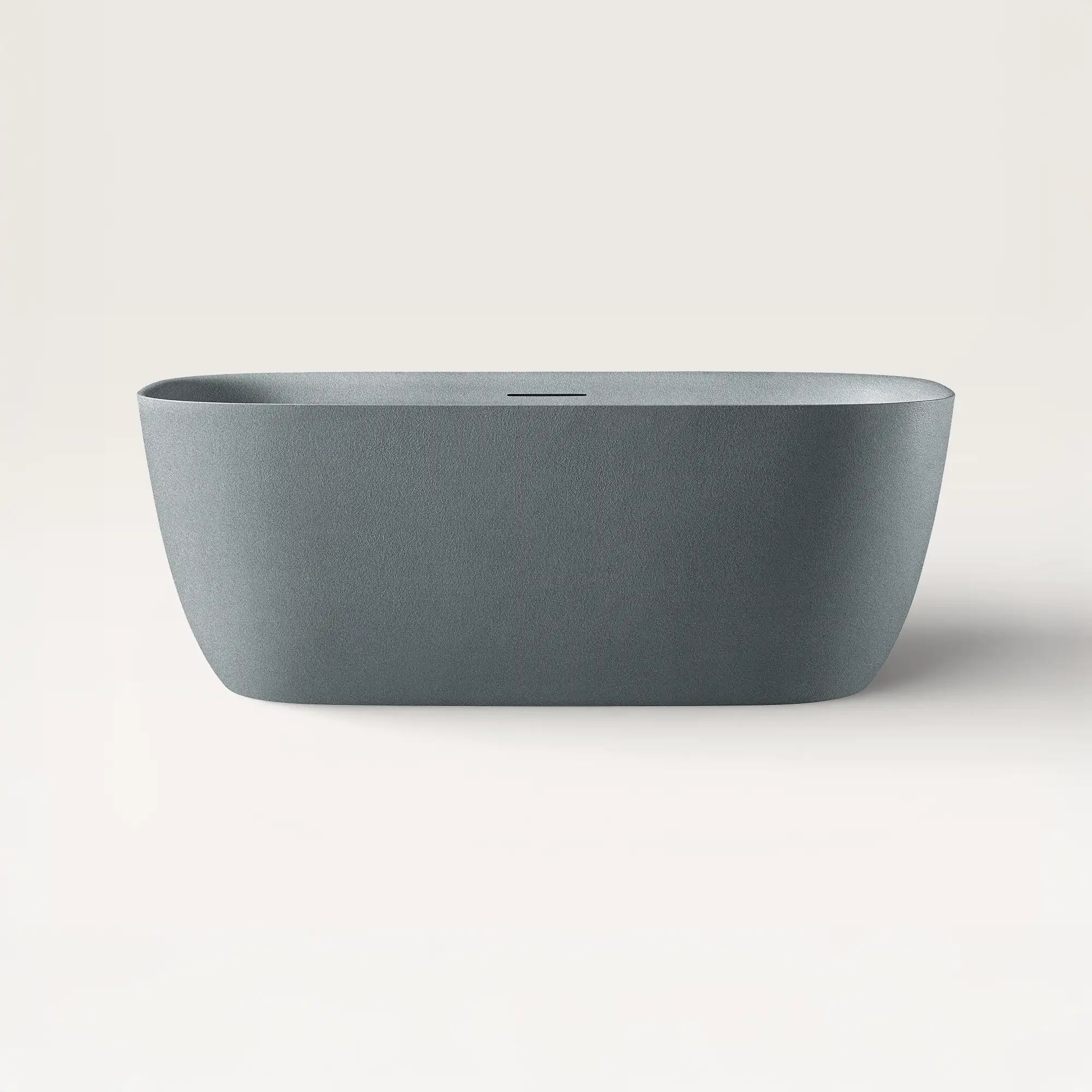Front view of the Bellastone Linea freestanding bath in granite-grey