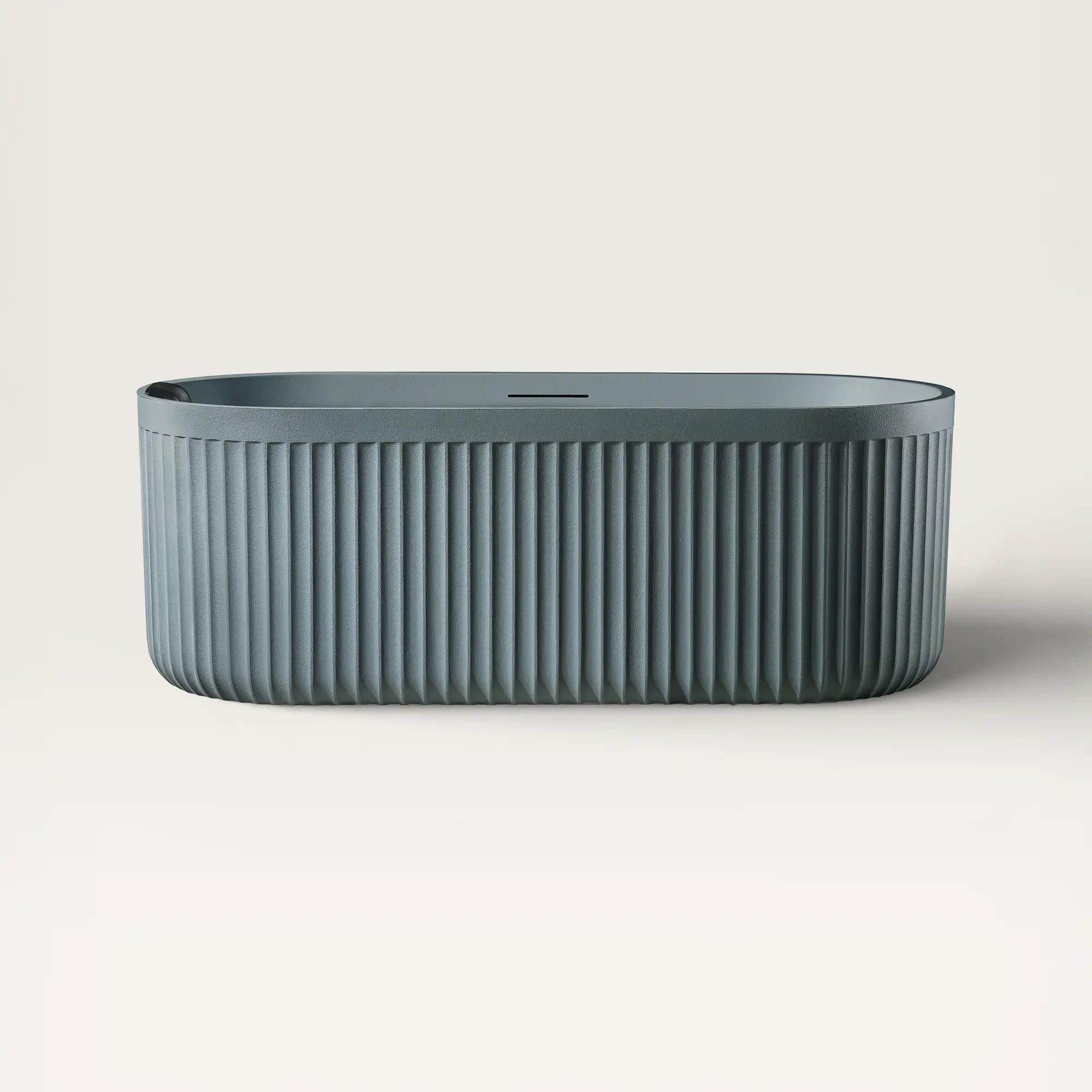 Front view of the Bellastone DORIA Freestanding Bath in blue-grey