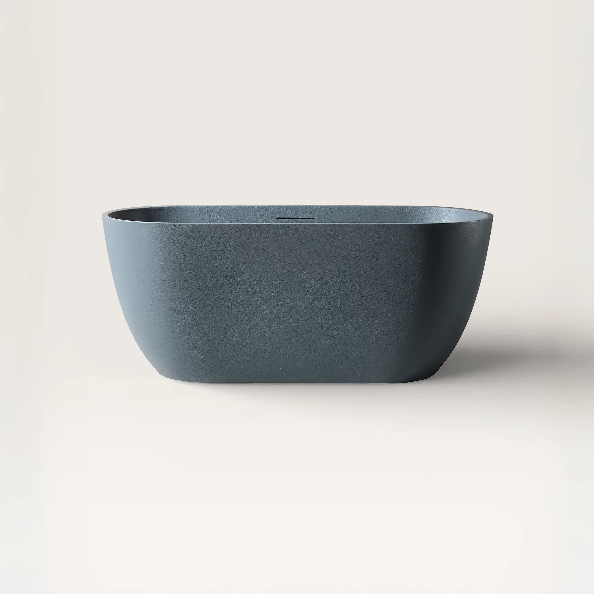 Front view of the Bellastone EQUA Freestanding Bath 1500mm in blue-grey