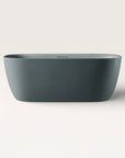 Front view of the Bellastone Linea freestanding bath in blue-grey