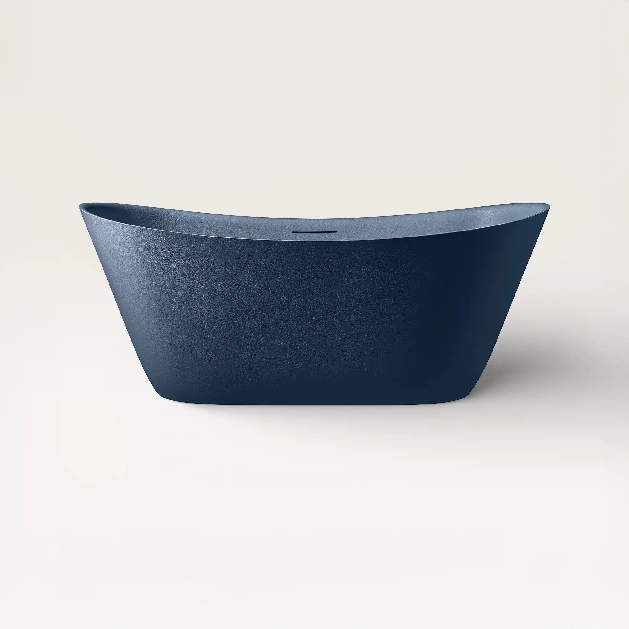 Front view of the Bellastone ARCHA Freestanding Bath in prussian blue