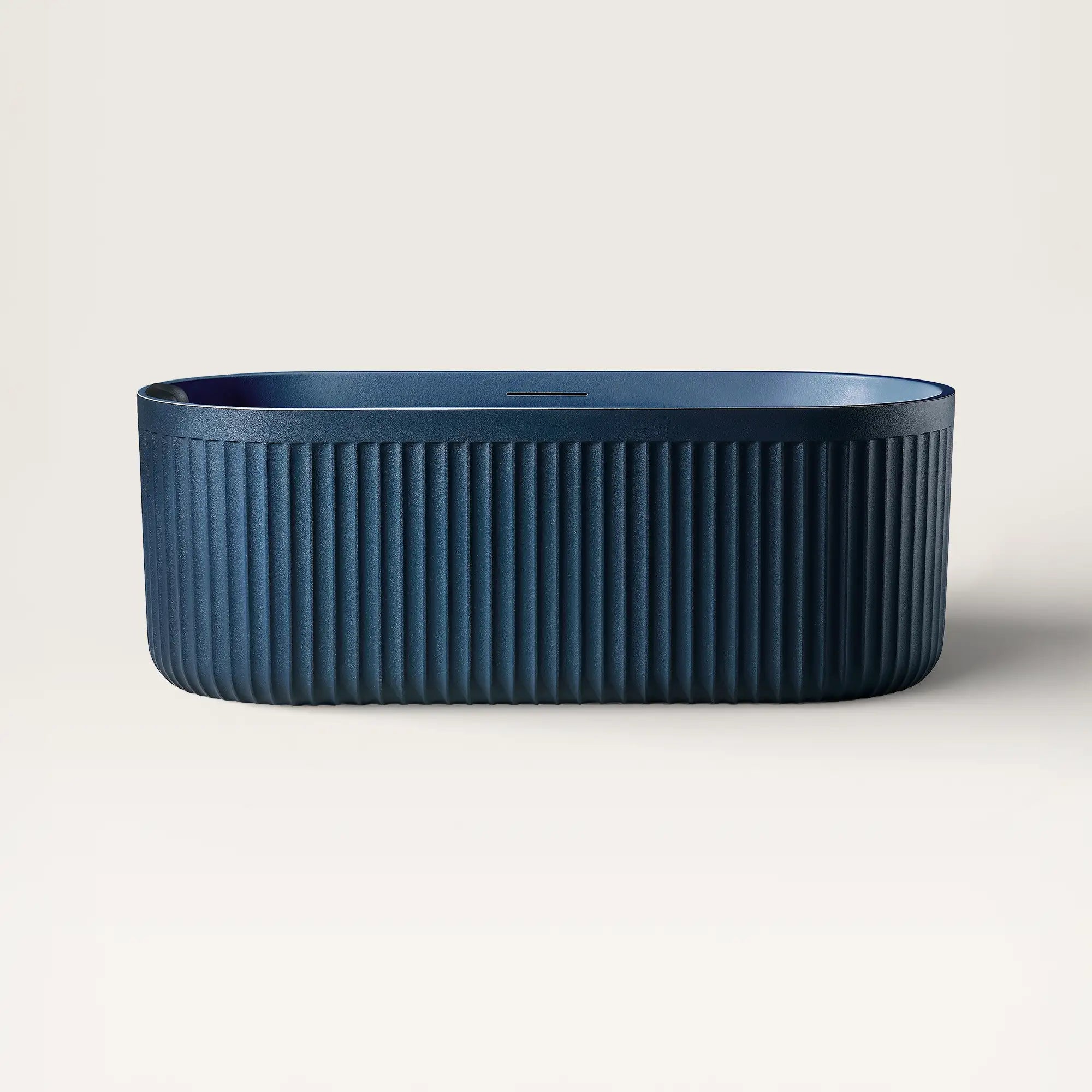 Front view of the Bellastone DORIA Freestanding Bath in prussian blue