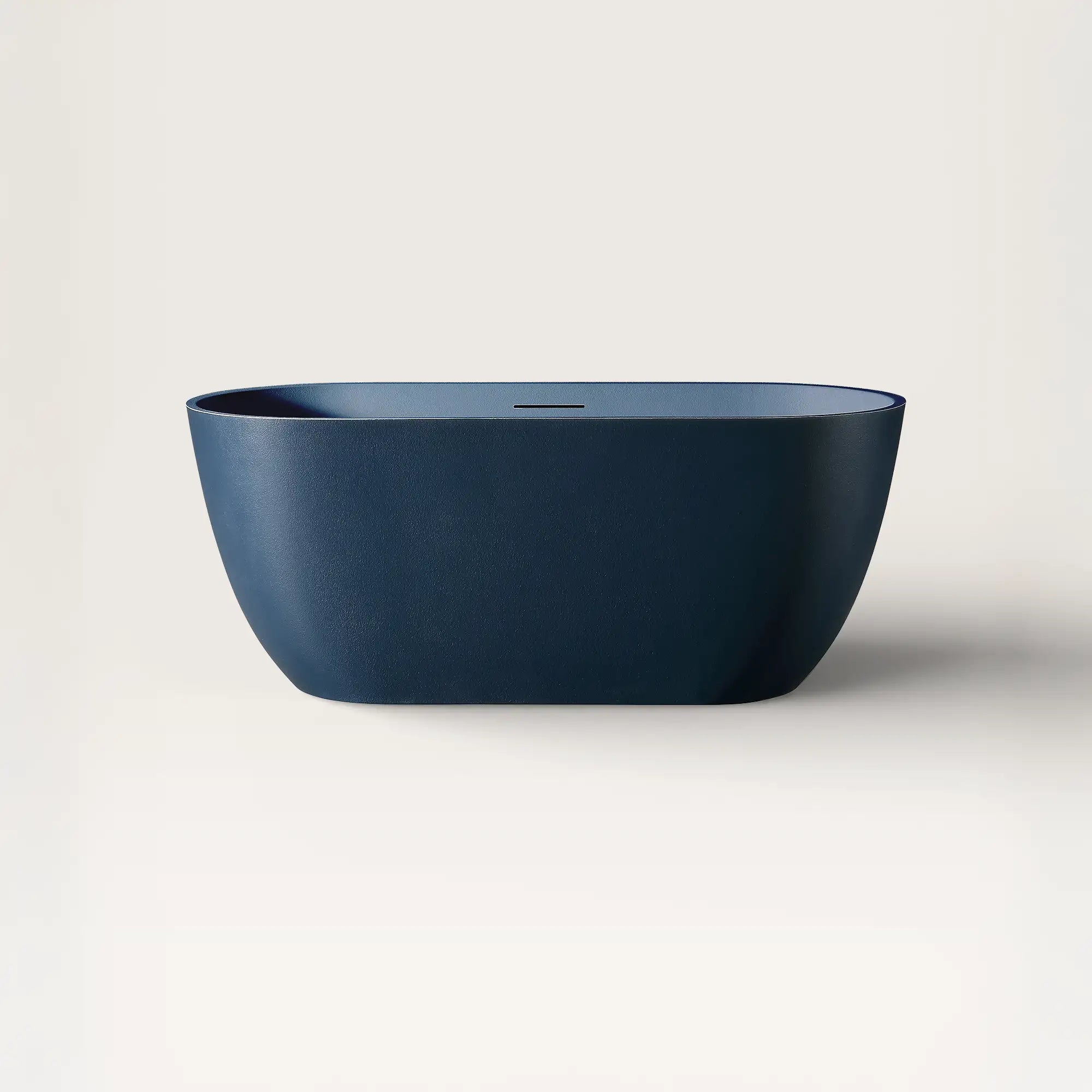 Front view of the Bellastone EQUA Freestanding Bath 1500mm in prussian blue