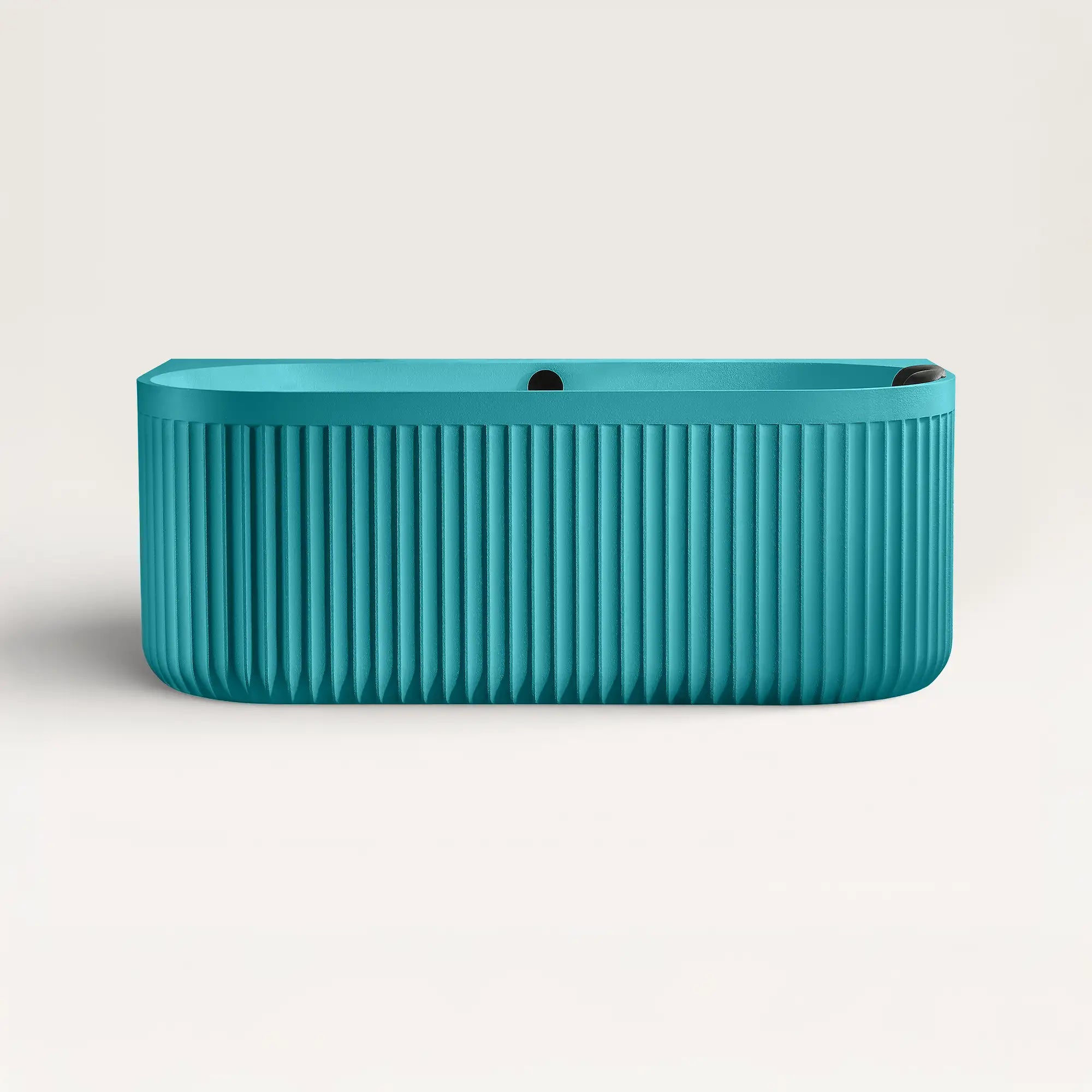 Front view of the Bellastone DORIA Back-to-wall Bath in celadon blue
