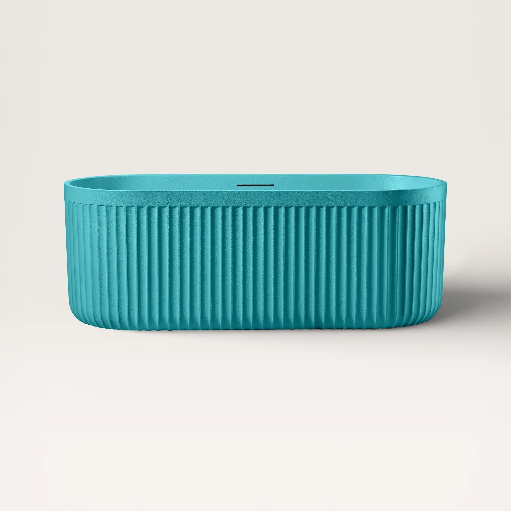 Front view of the Bellastone DORIA Freestanding Bath in celadon blue