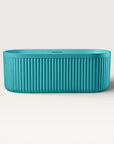 Front view of the Bellastone DORIA Freestanding Bath in celadon blue