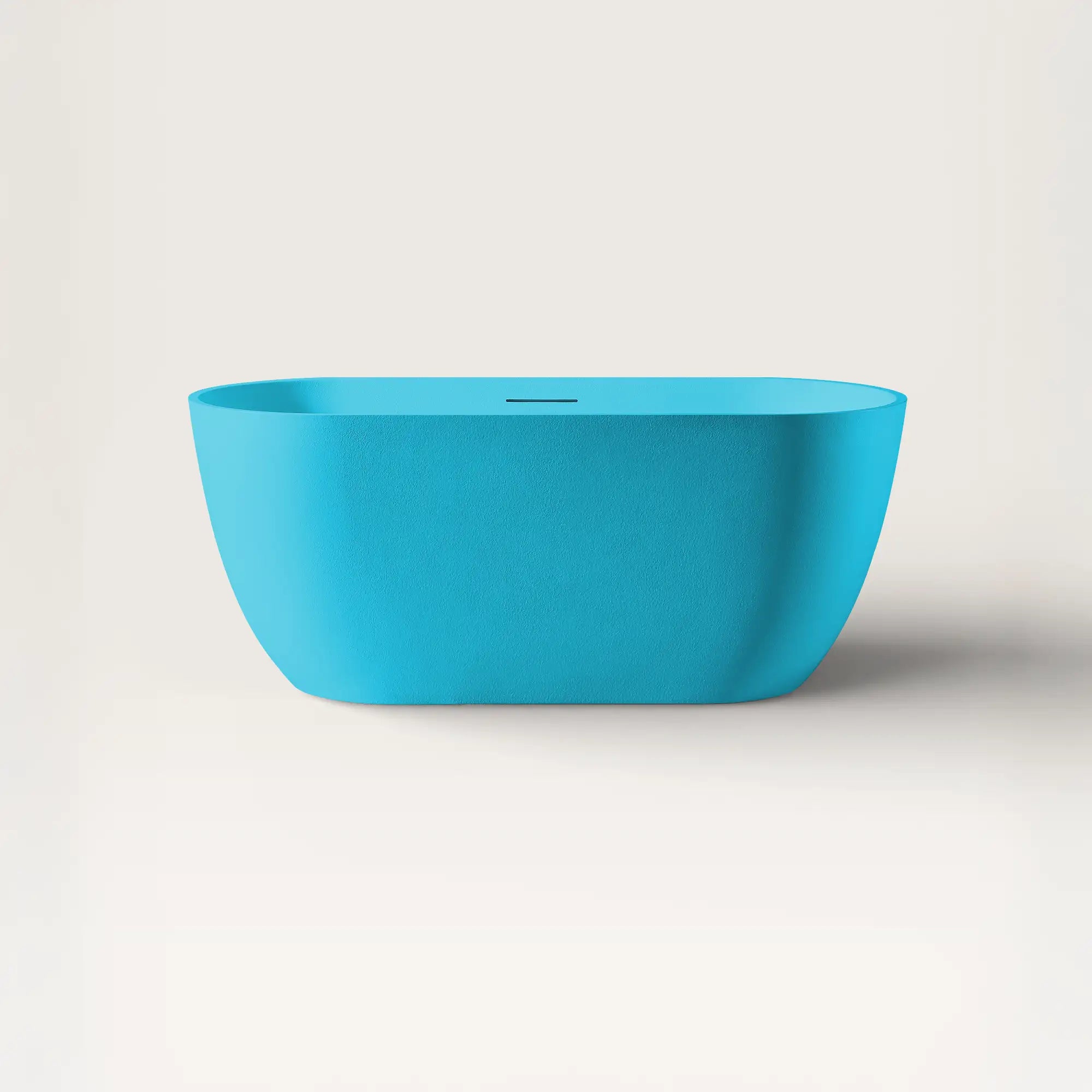 Front view of the Bellastone EQUA Freestanding Bath 1500mm in celadon blue