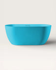 Front view of the Bellastone EQUA Freestanding Bath 1500mm in celadon blue
