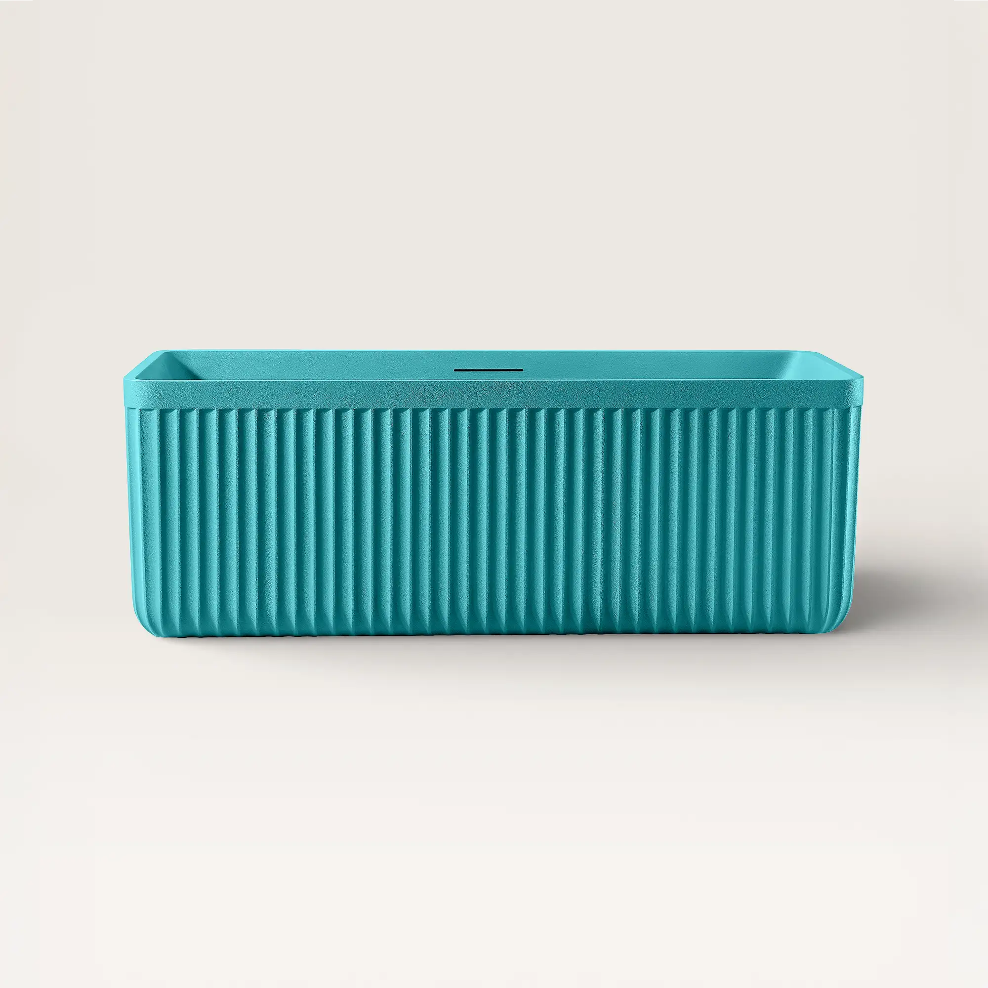 Front view of the Bellastone KOLPA Freestanding Bath in celadon blue