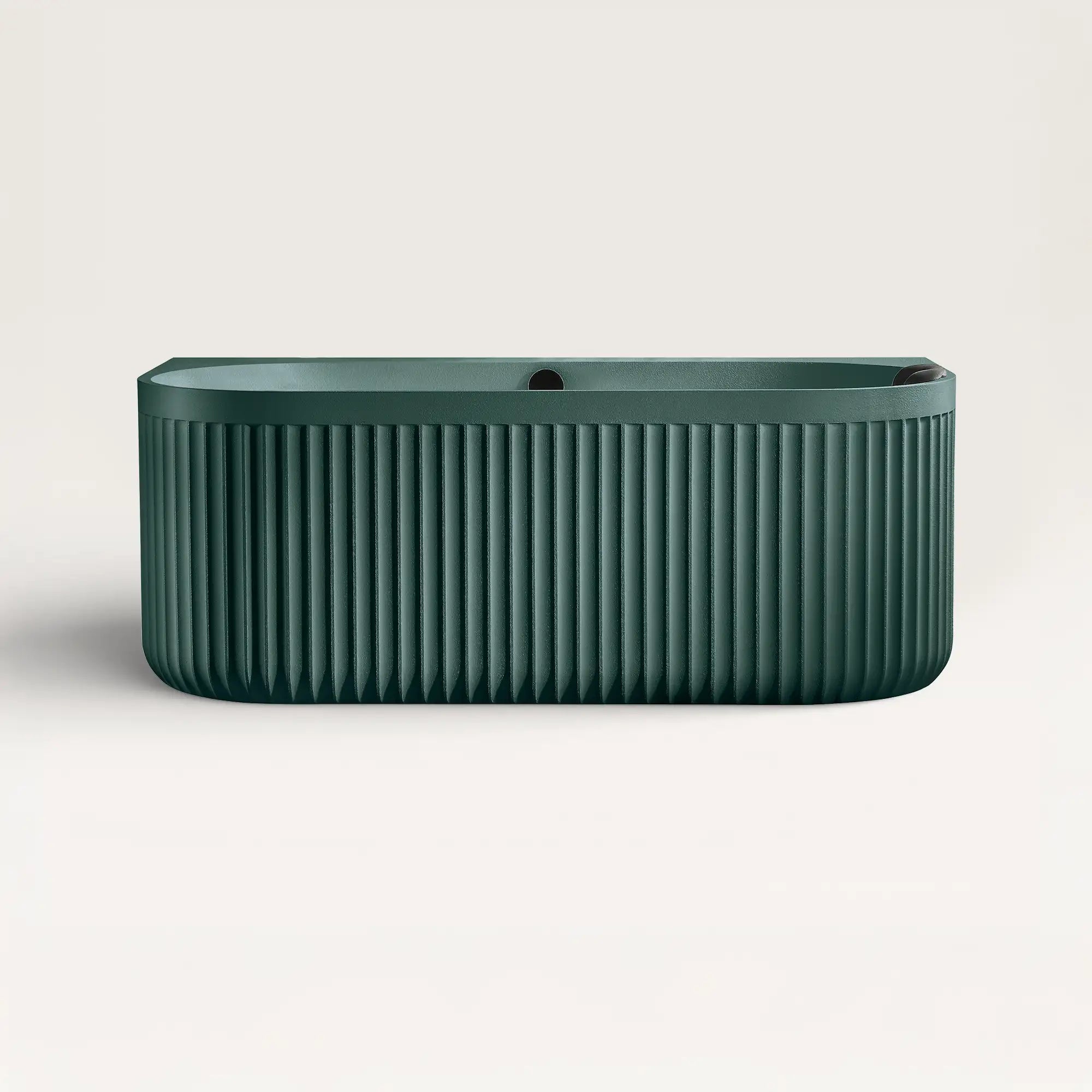 Front view of the Bellastone DORIA Back-to-wall Bath in green