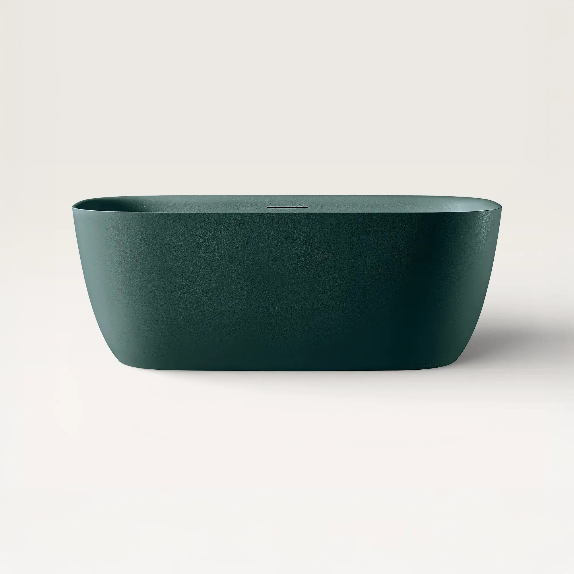 Front view of the Bellastone Linea freestanding bath in green