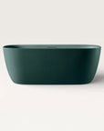 Front view of the Bellastone Linea freestanding bath in green