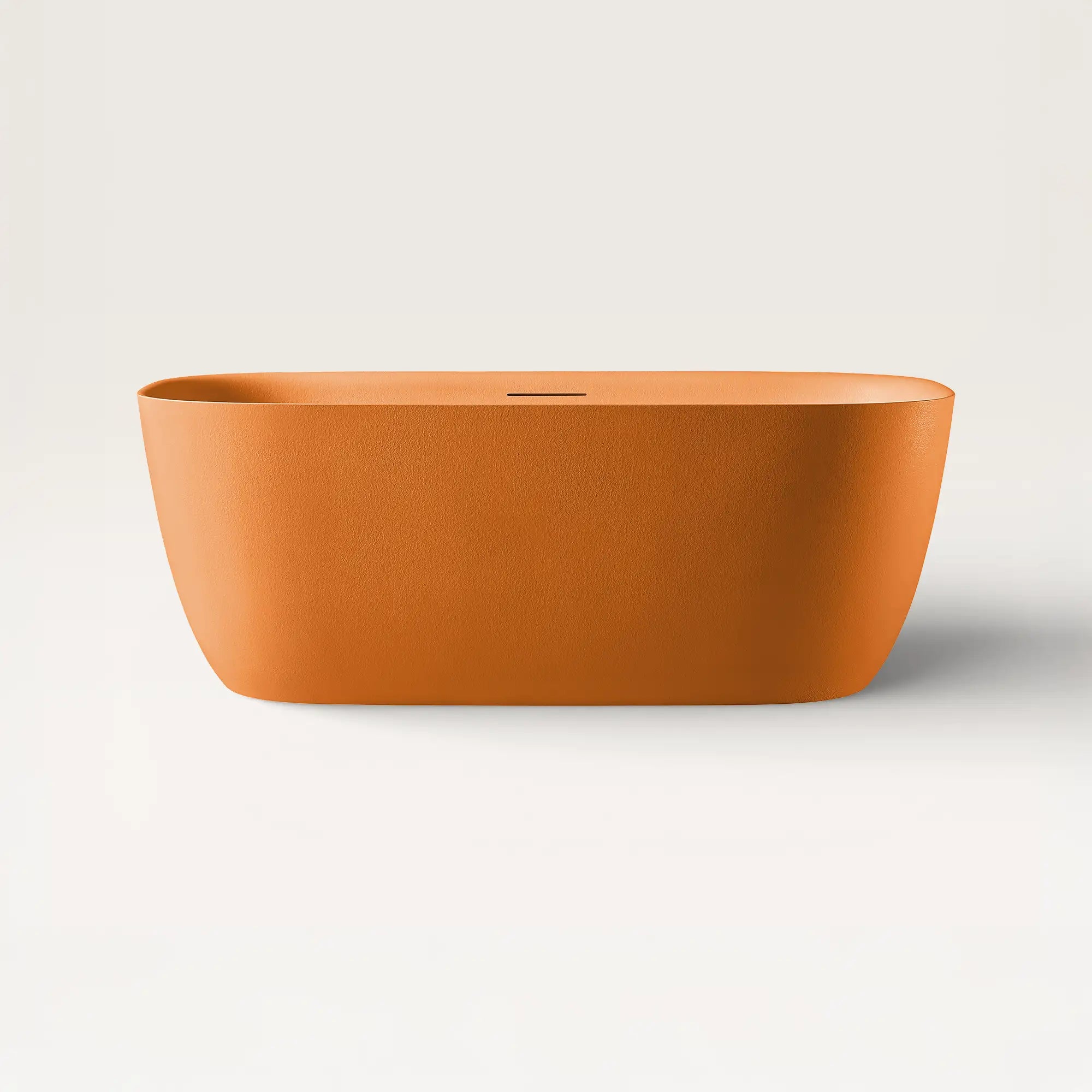 Front view of the Bellastone Linea freestanding bath in orange