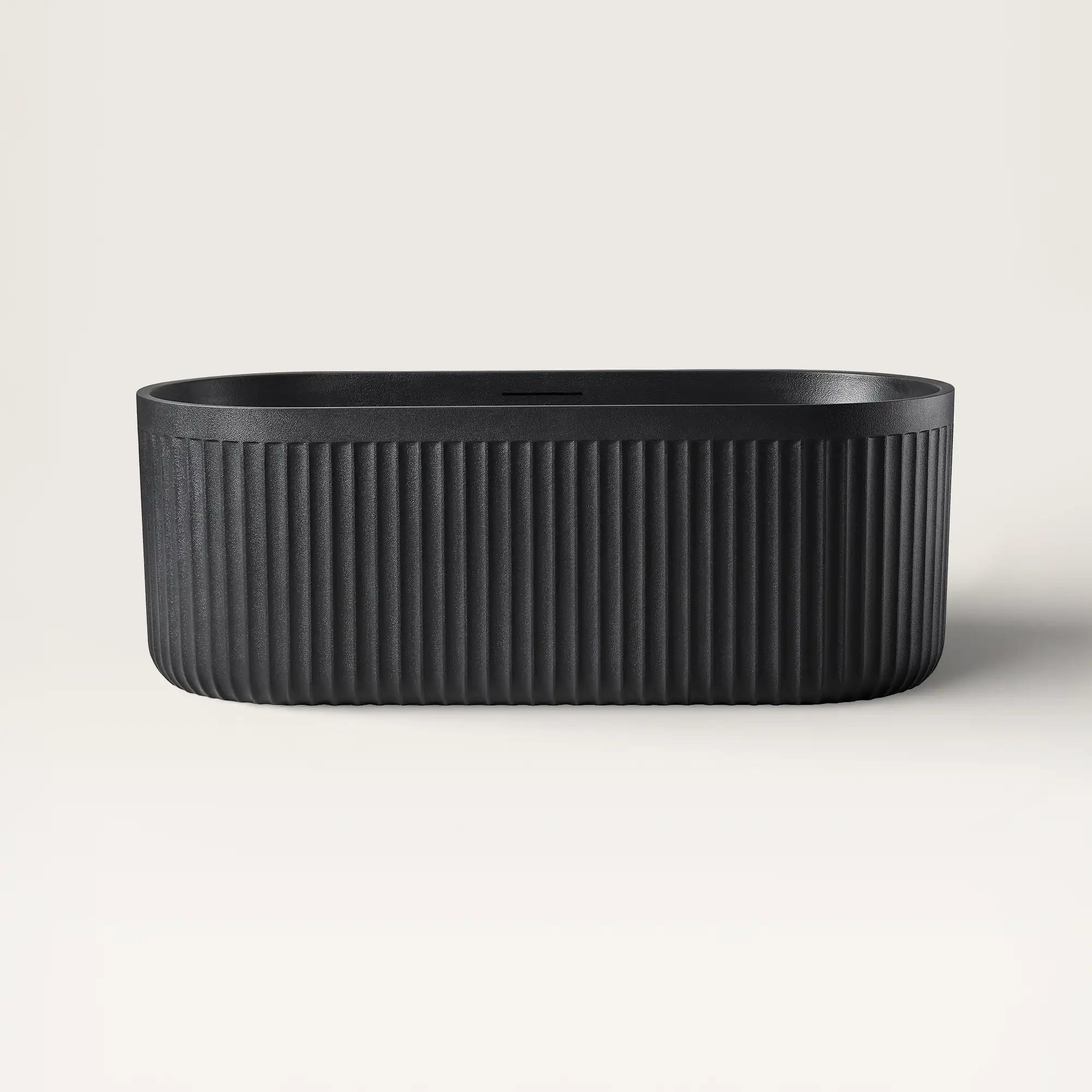 Front view of the Bellastone DORIA Freestanding Bath in black