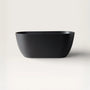 Front view of the Bellastone EQUA Freestanding Bath 1500mm in black