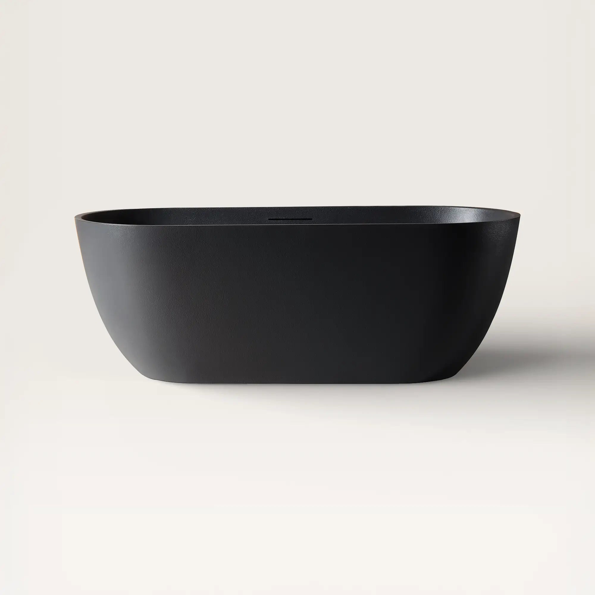 Front view of the Bellastone EQUA Freestanding Bath 1700mm in black