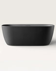 Front view of the Bellastone Linea freestanding bath in black