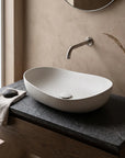 Stone composite Brancusi basin in white