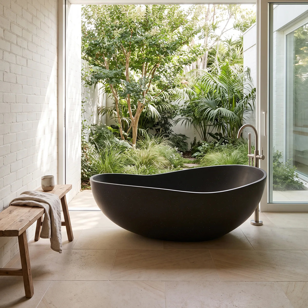 Stone Composite Brancusi Bath in Graphite
