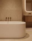 Stone composite Degas bath in Alabaster colour