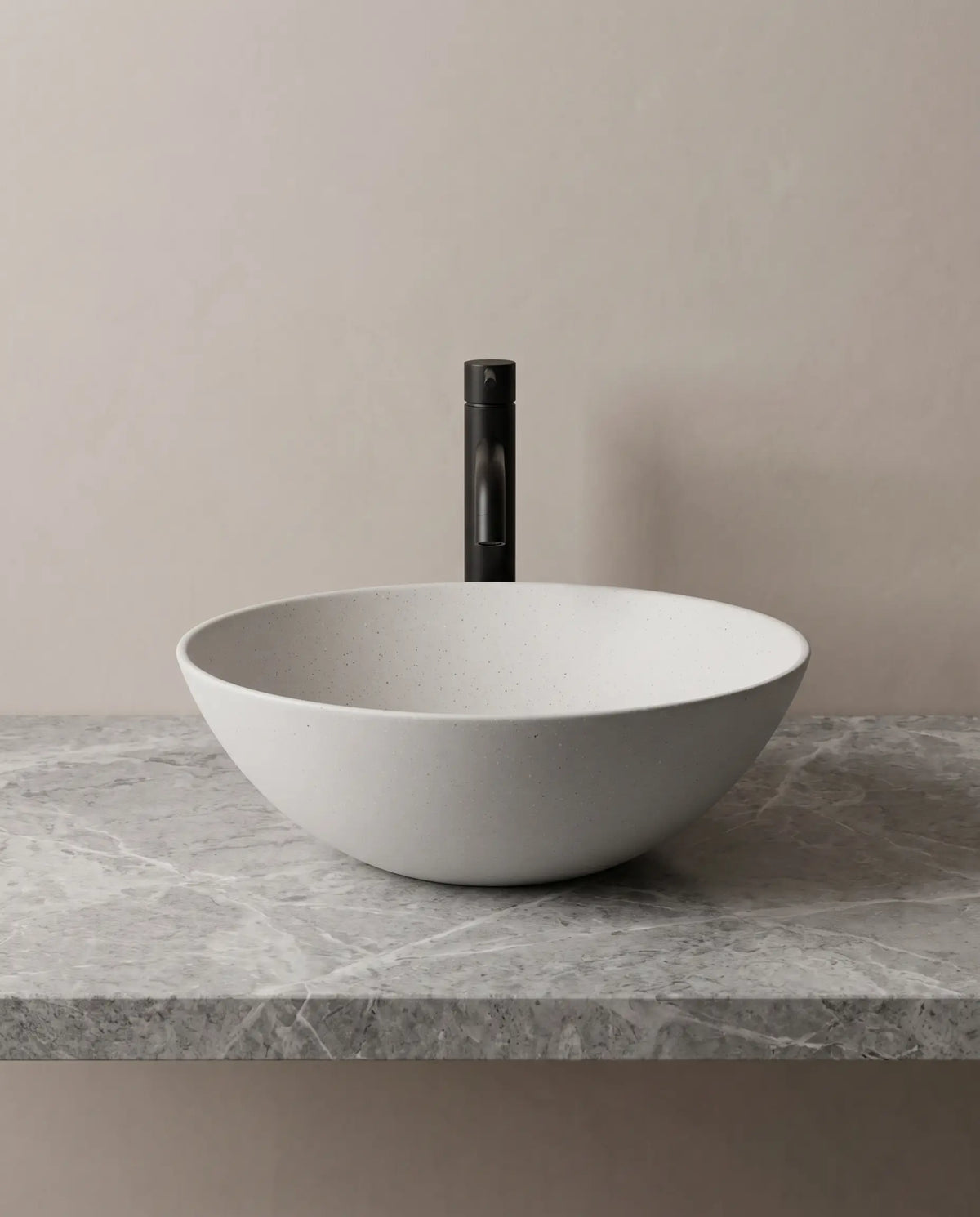 Hayez stone composite basin in Alabaster colour