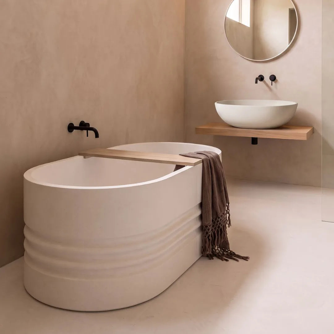 Stone composite bath Hopper in solid white