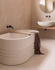 Stone composite bath Hopper in solid white