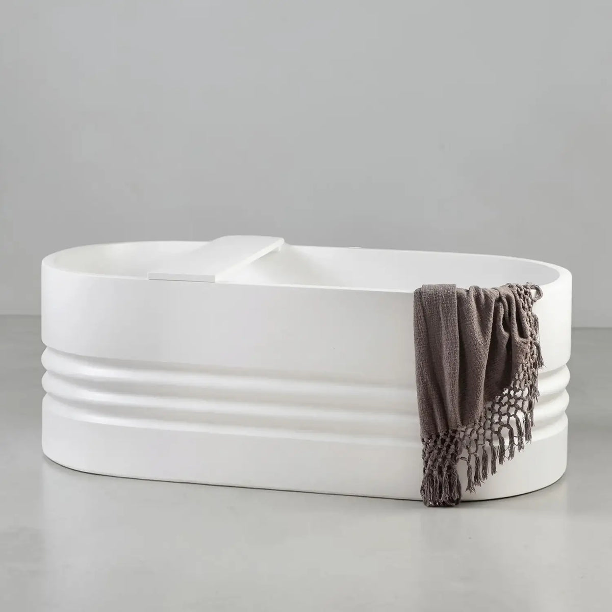 Hopper stone composite bath in white colour