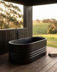 Stone composite Hopper bath in Black Onyx